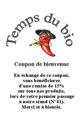 Coupon de bienvenue